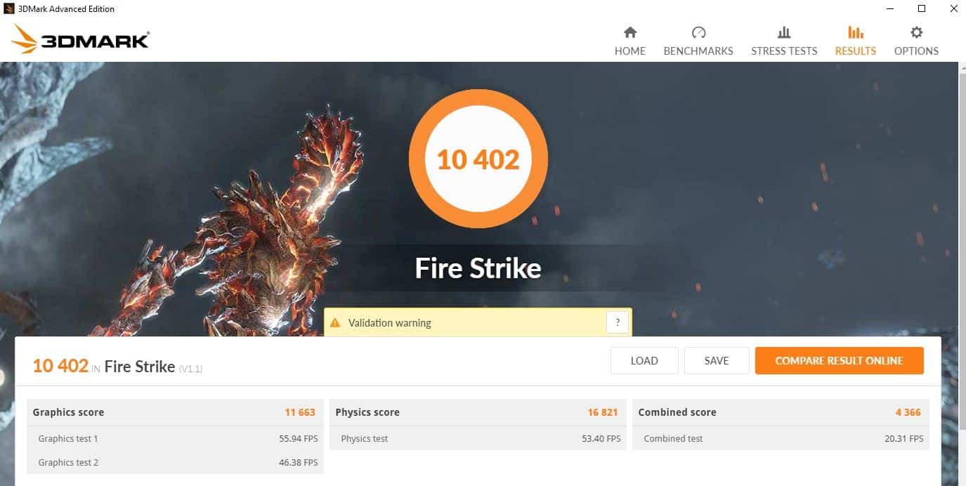 10402 on Fire Strike